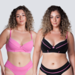 Kit 2 Conjuntos de Lingerie Com Bojo-Preto e Luciana