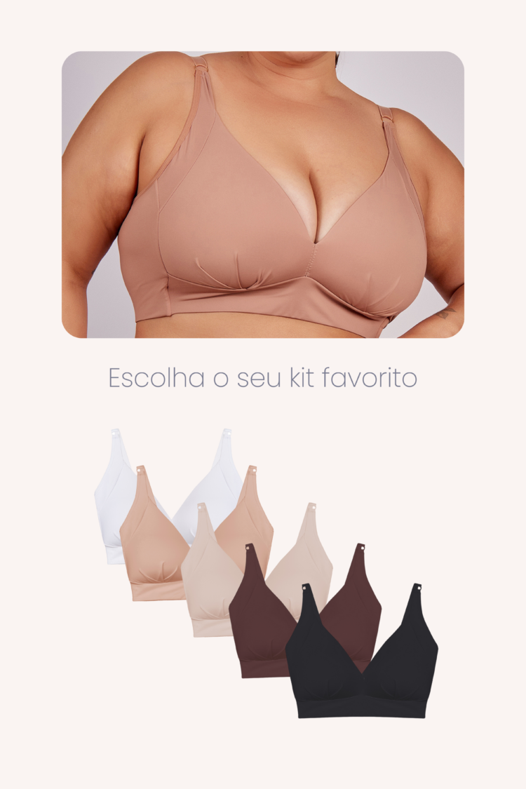 Kit 3 Sutiãs Anatômicos Com Reforço Na Lateral