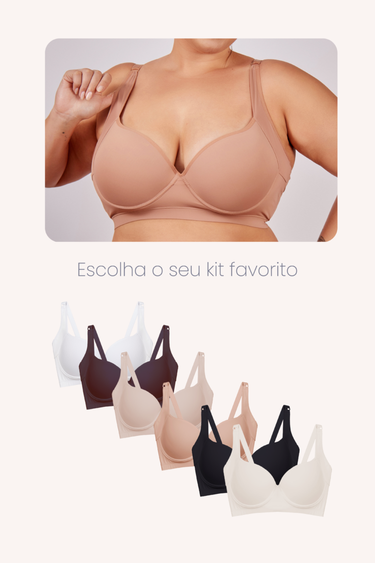 Kit 3 Sutiãs Com Reforço Na Lateral