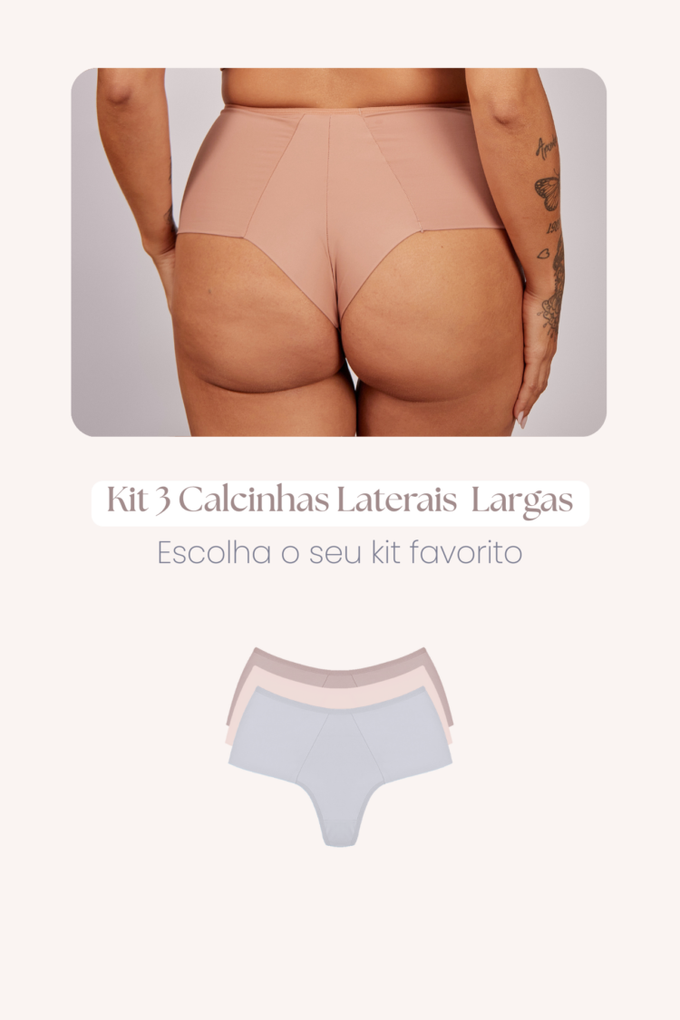 Kit 3 Calcinha Fio Duplo Cintura Alta