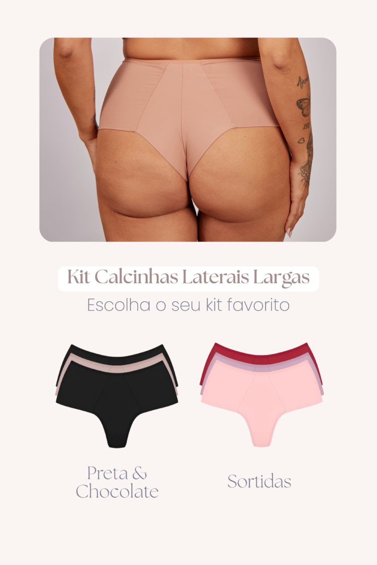 Kit Calcinha Fio Duplo Cintura Alta