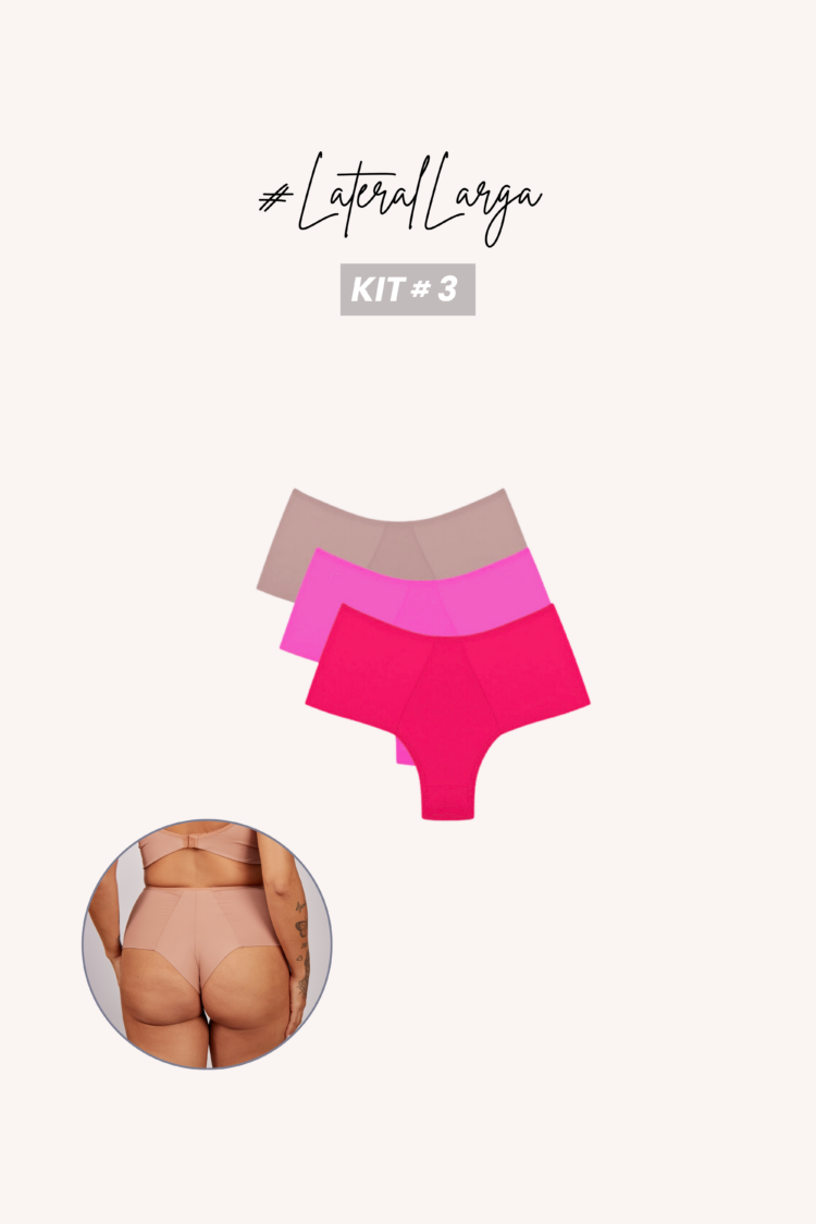 Kit 3 Calcinhas Fio Duplo Cintura Alta