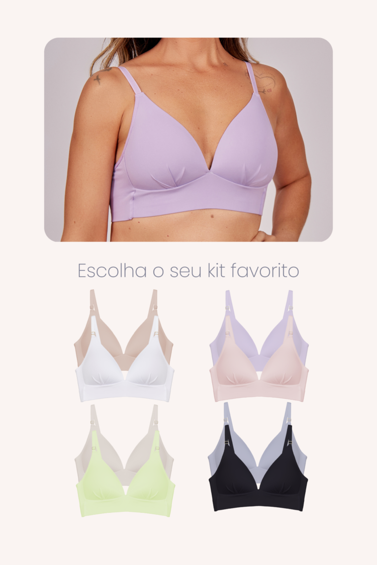 Kit 3 Sutiã Anatômico Base Dupla