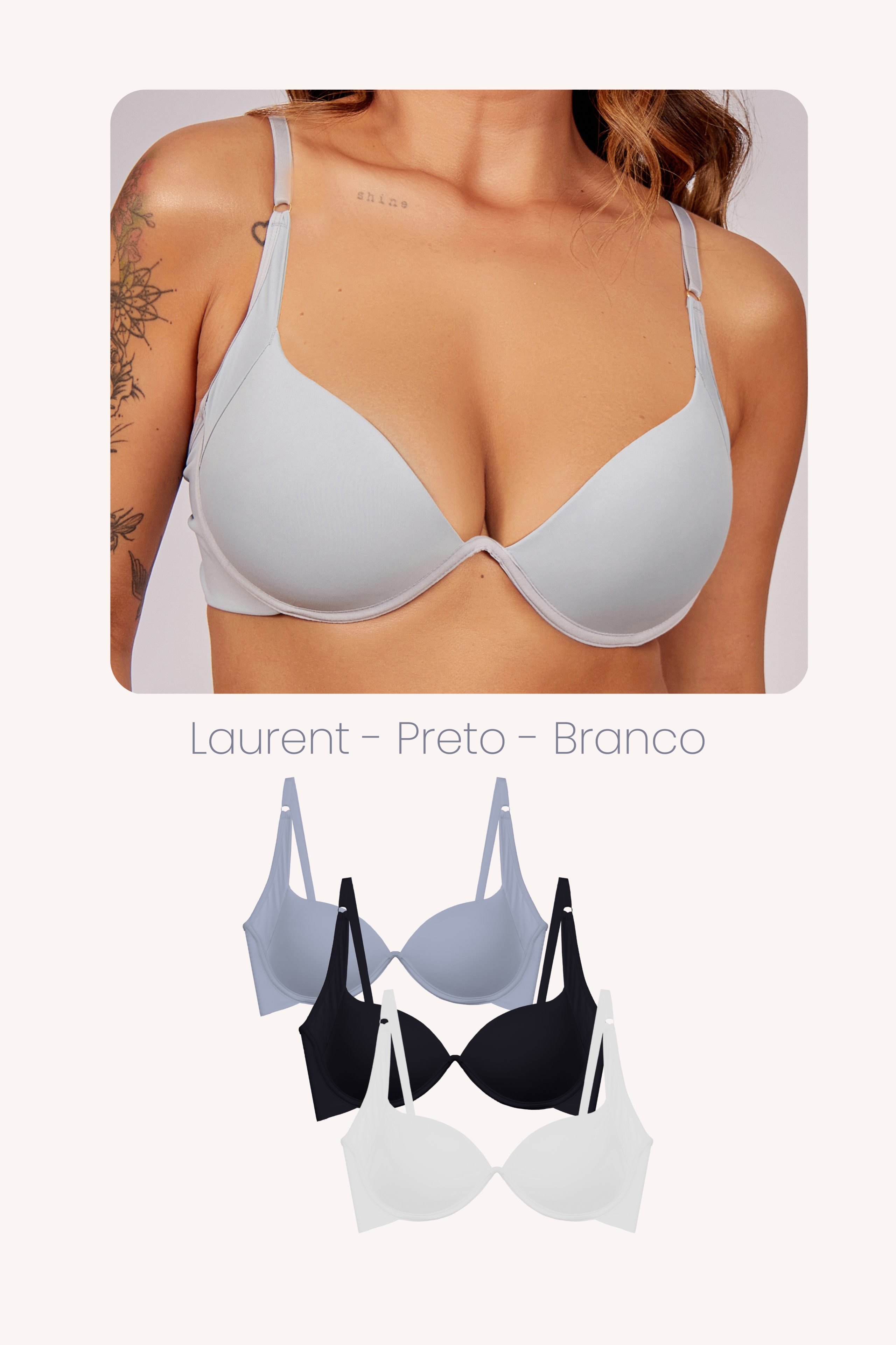 Kit 3 Sutiãs Arco Inteiro