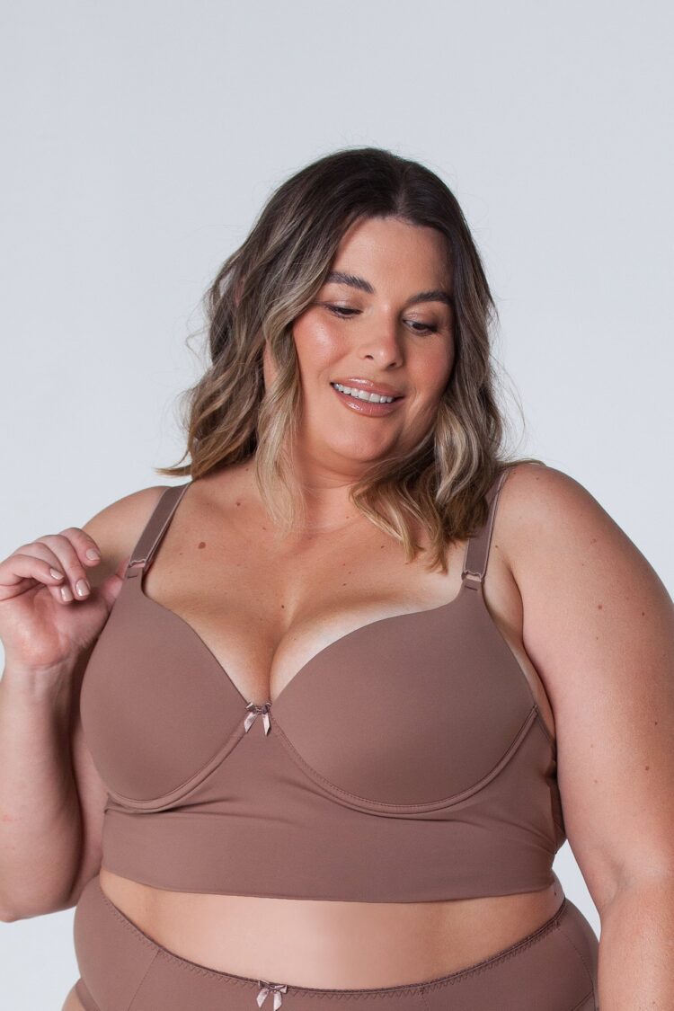 Sutiã Plus Size em Microfibra Castanho
