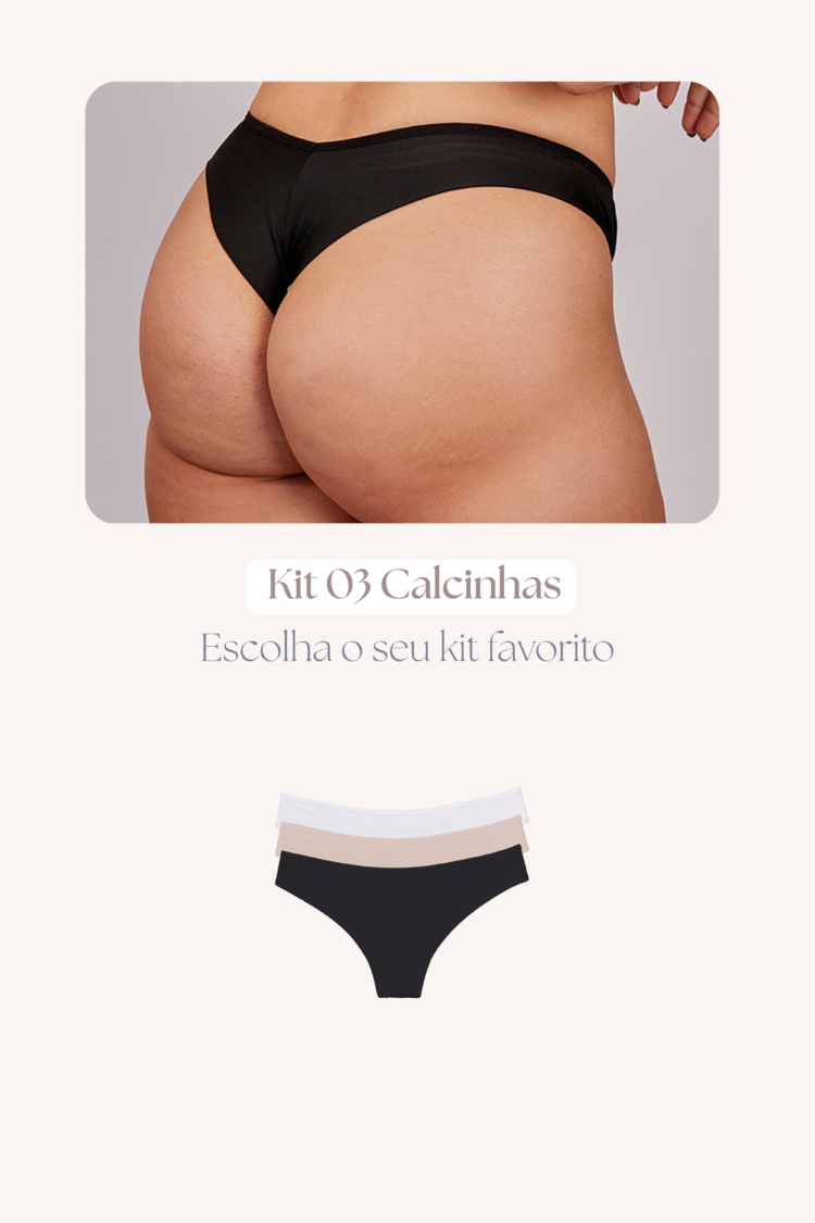 Kit 3 Calcinhas Fio Duplo Comfort