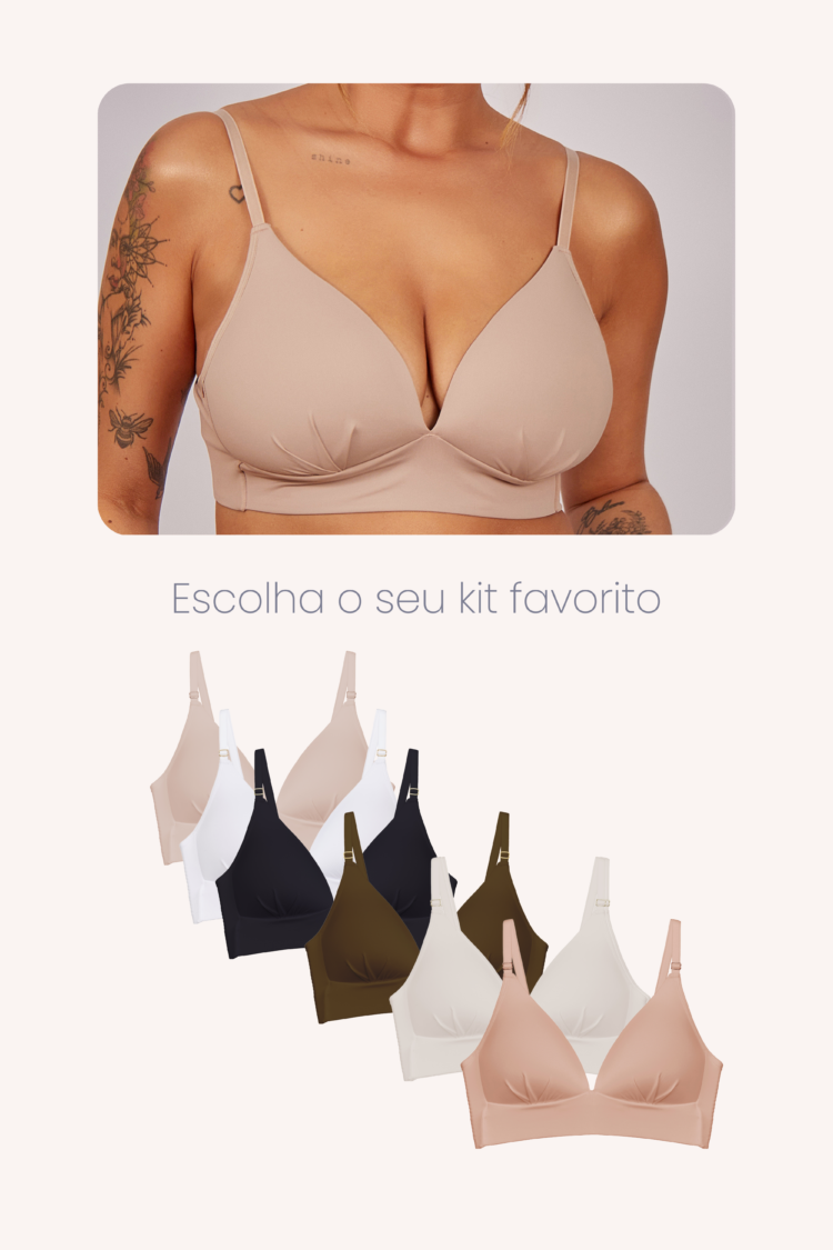 Kit 3 Sutiãs Anatômicos Base Dupla