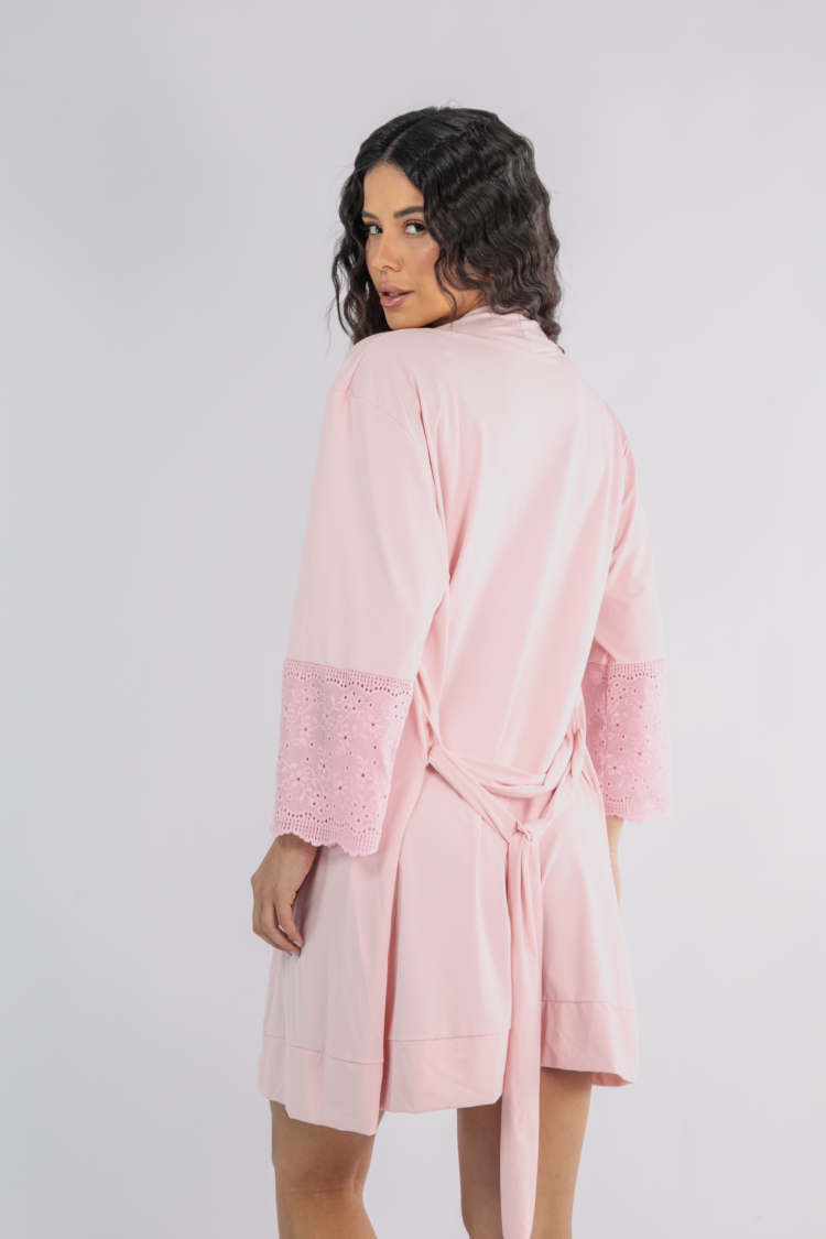Robe com Mangas em Renda Lese