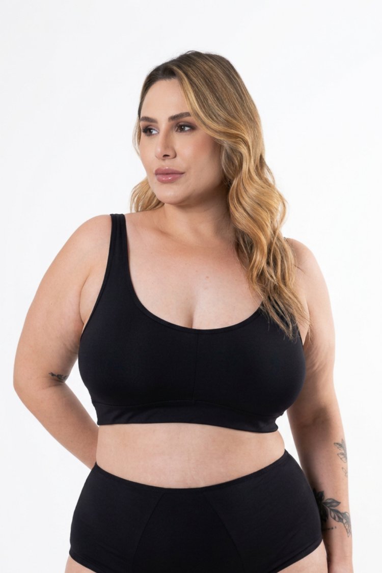 Top duplo alças reforçadas